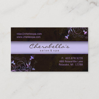 Spa - Salon Flower Elegant Purple Business Card