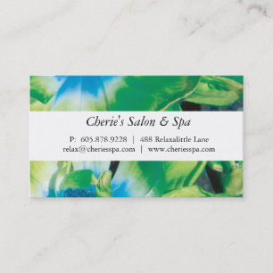 Spa - Salon Green Flower Business Card