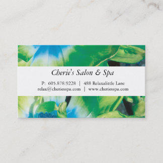 Spa - Salon Green Flower Business Card