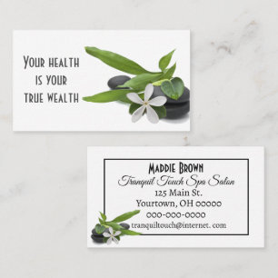 Spa Salon Hot Stones and Flower Business Card