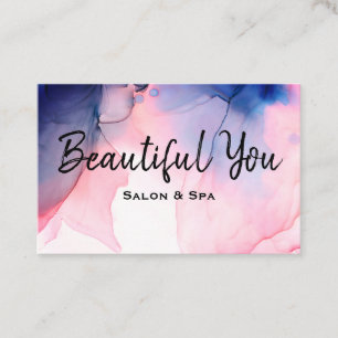 *~* Spa Salon Lashes Hair Nails Massage Watercolor Business Card