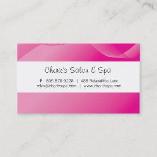 Spa - Salon Massage Modern Pink Business Card