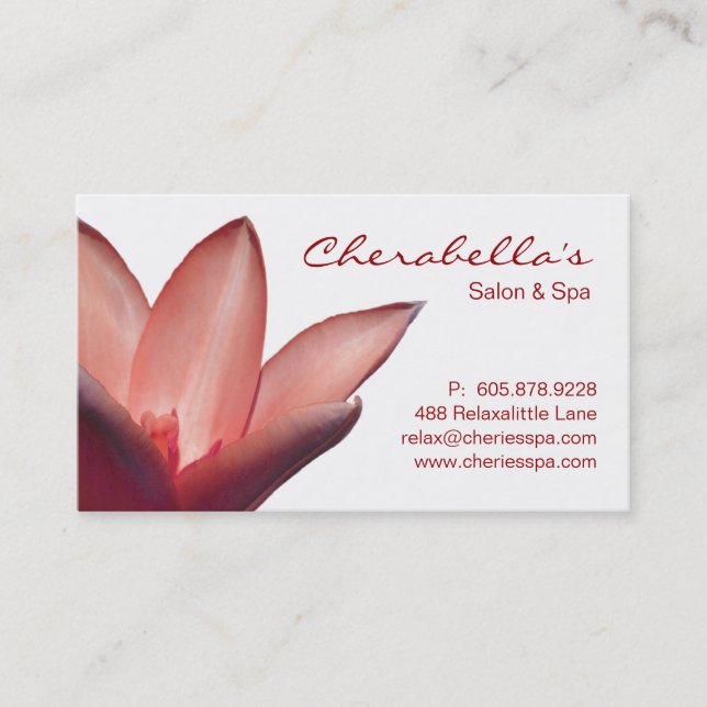 Spa - Salon Massage Therapy Business Card (Front)