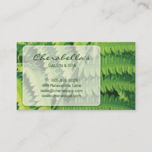 Spa - Salon Massage Therapy Business Card Fern