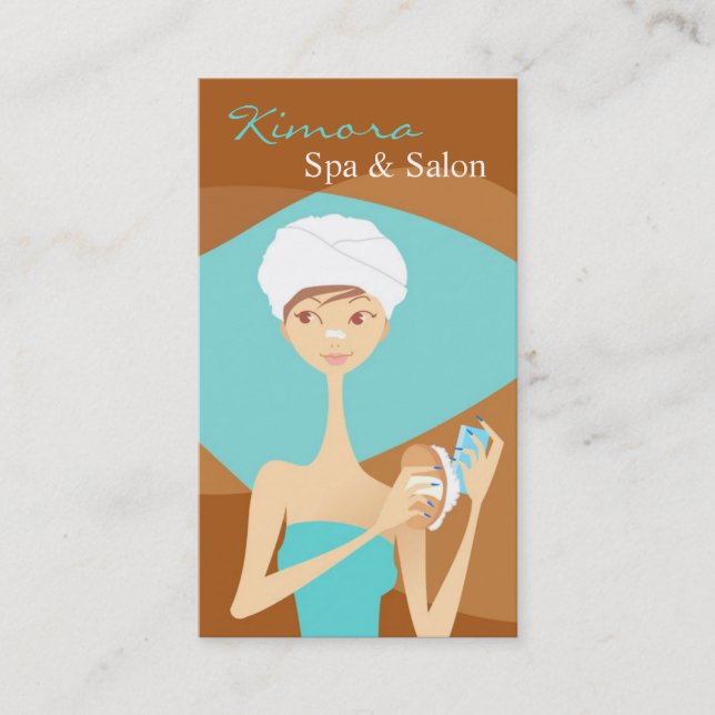 Spa Salon Nail Fashion Vector Girl Business Card (Front)