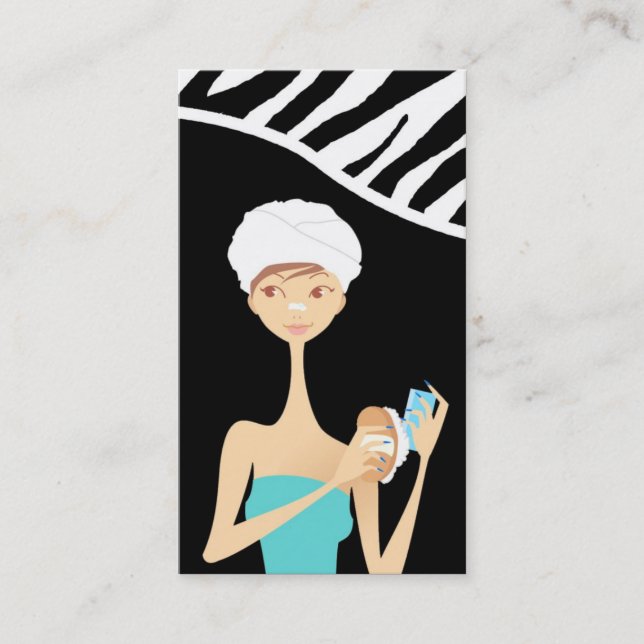 Spa Salon Nail Fashion Vector Girl Business Card (Front)
