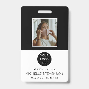 Spa Salon Photo Logo Custom Employee ID Badge