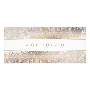 Spa Salon Striped FAUX Silver Sequin Rack Card