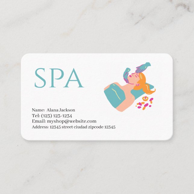 spa  services editable   business card (Front)