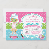 Spa Sleepover Birthday Party Invitation