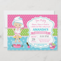 Spa Sleepover Birthday Party Invitation