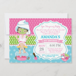 Spa Sleepover Slumber Birthday Party Invitation