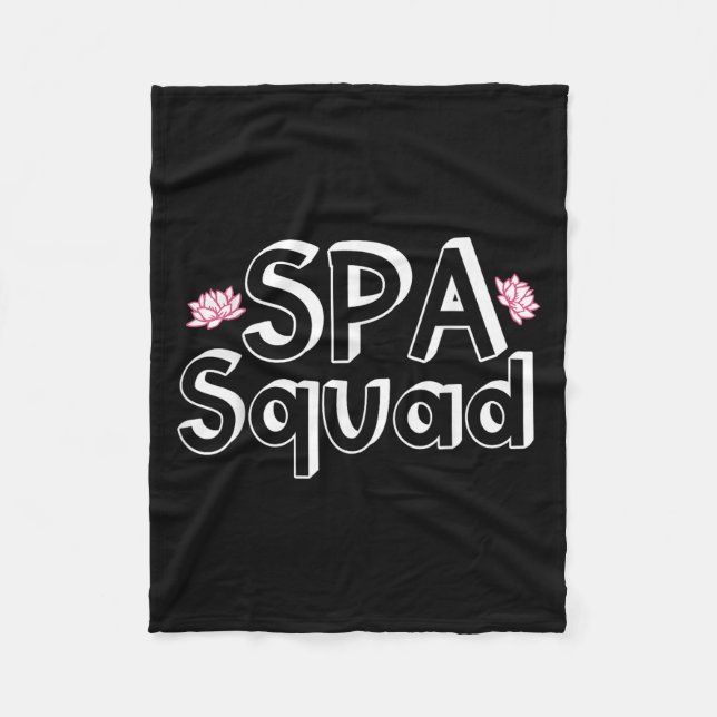 Spa Squad Spa Staff Funny Spa Birthday Party  Fleece Blanket (Front)
