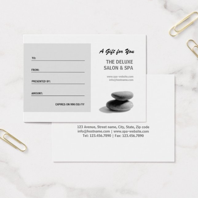 Spa Stones Gift Certificate (Office)