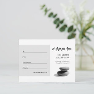 Spa Stones Gift Certificate Postcard