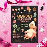 Spa-Tacular Kids Birthday Party Invitation<br><div class="desc">Indulge in a pampering celebration with this Spa-Tacular Kids Birthday Party invitation! Adorned with colourful balloons, cupcakes, nail polish, face masks, and a girl relaxing in a robe with cucumber eyes, this design brings a fun spa vibe to any child’s special day. Perfect for a girls’ party filled with glitter,...</div>