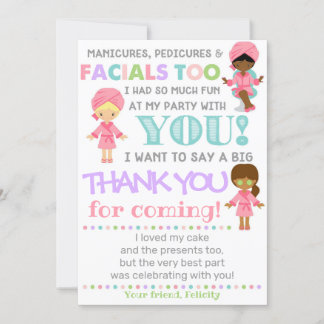 Spa Thank You Card | Spa Birthday Thank You 