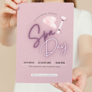 Spa theme bridal shower invitation