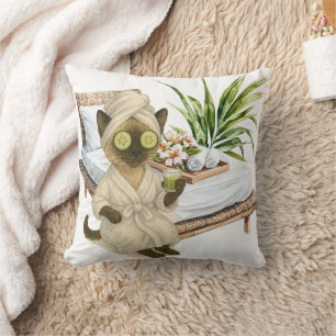 Spa themed for Siamese Cat Lovers Cushion