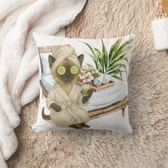 Spa themed for Siamese Cat Lovers Cushion (Blanket)
