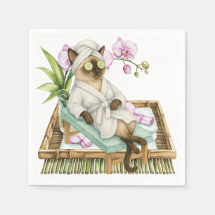 Spa themed for Siamese Cat Lovers Napkin