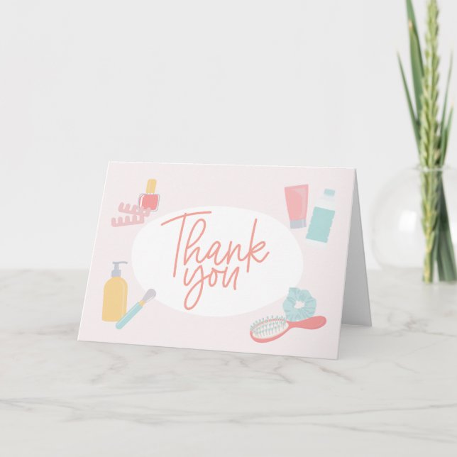 Spa-themed Thank You script design Card (Front)