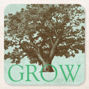 Spa Tree IV Square Paper Coaster