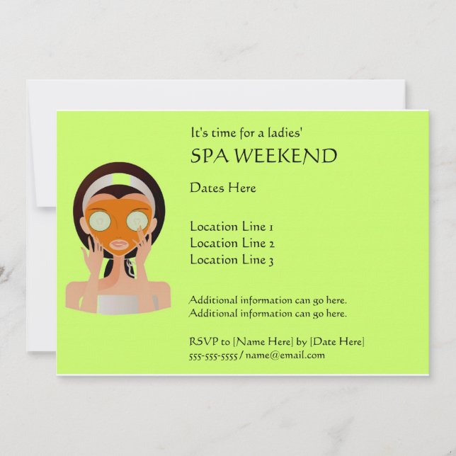 Spa Weekend Invitations (Front)