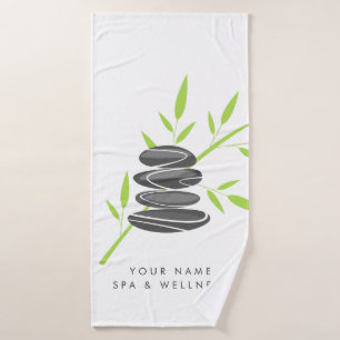 Spa & wellness bath towel with bamboo print