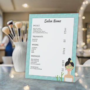 Spa Woman Illustration  - Custom Spa Business Menu Pedestal Sign