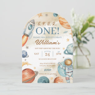 Space 1st Birthday Invitation