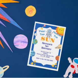Space 1st Trip Around the Sun birthday Invitation