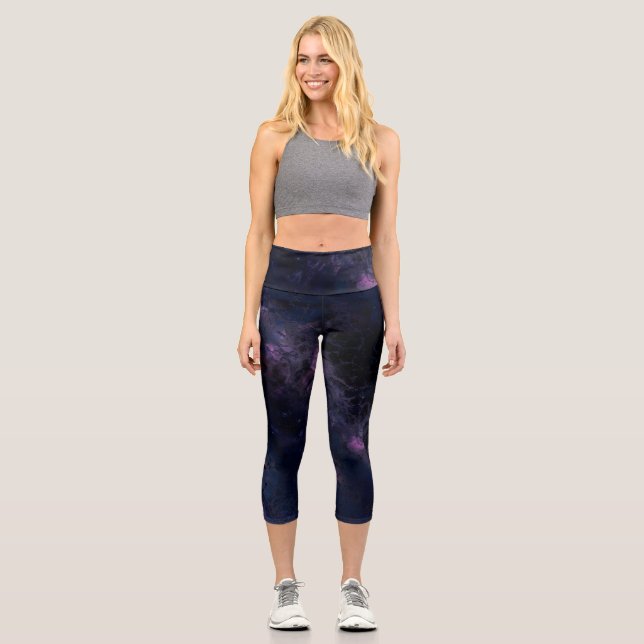 Space Abstract Capri Leggings (Front)