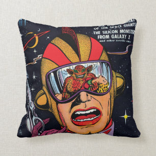 Space Action #2 Vintage Sci Fi Comic Book Cover Cushion