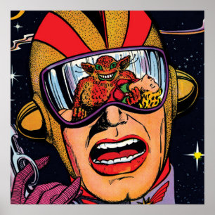 Space Action #2 Vintage Sci Fi Comic Book Cover Poster