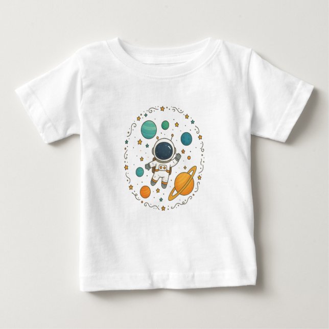Space Adventure 1st Birthday | Outer Space Baby T-Shirt (Front)