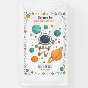 Space Adventure 1st Birthday   Outer Space Banner