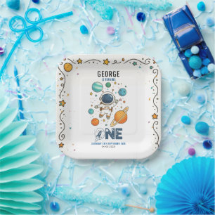 Space Adventure 1st Birthday   Outer Space Party Paper Plate