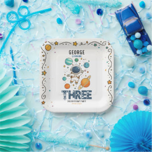 Space Adventure 3rd Birthday   Outer Space for Kid Paper Plate