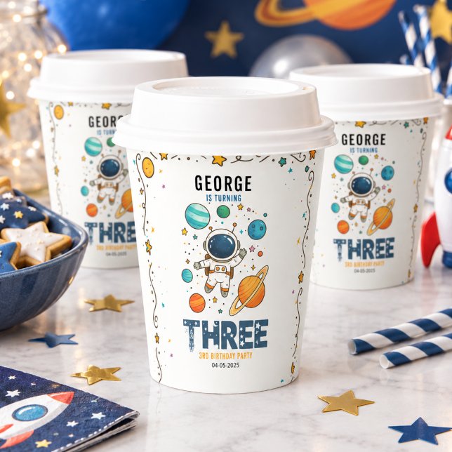 Space Adventure 3rd Birthday | Outer Space Party Paper Cups (Space Adventure 3rd Birthday | Outer Space Party Paper Cups)