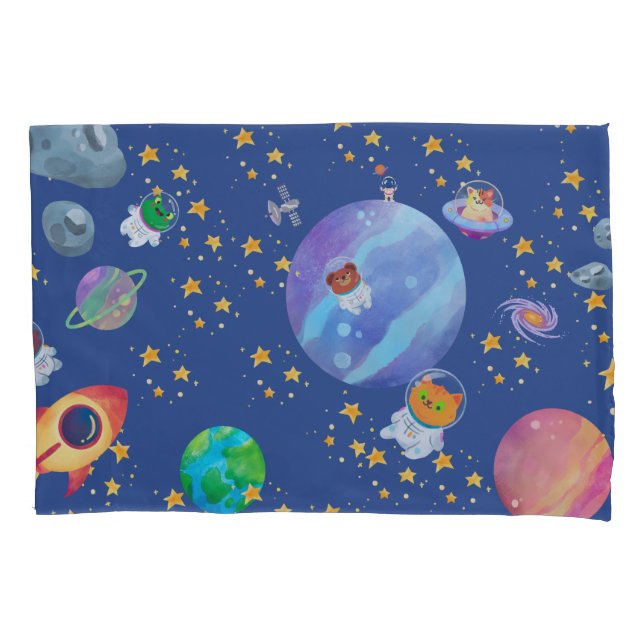Space Adventure Astronauts Pillowcase (Front)