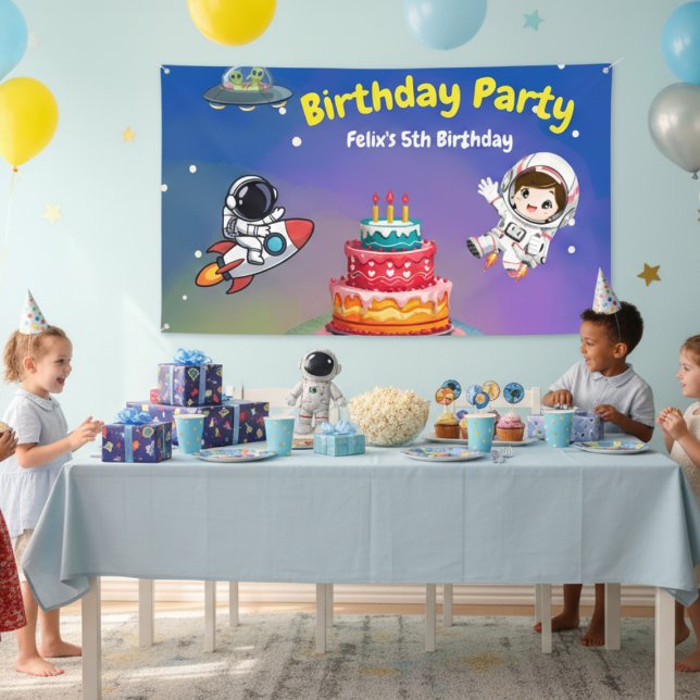 Space Adventure Birthday Invite Banner (Creator Uploaded)