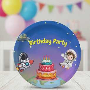 Space Adventure Birthday  Paper Plate