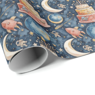 Space Adventure Birthday Wrapping Paper