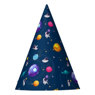 Space Adventure:Blue Astronaut Kids Birthday Party Hat