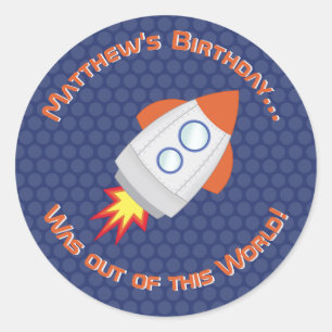 Space Adventure Classic Round Sticker