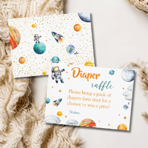 Space Adventure Diaper Raffle Baby Boy Shower Enclosure Card