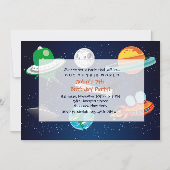 Space Adventure Invitation (Front)