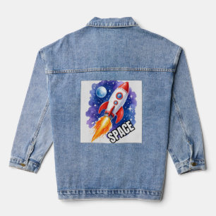 Space Adventure Poster Adventure Awaits Among Denim Jacket