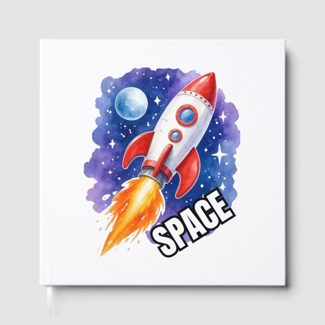 Space Adventure Poster | Adventure Awaits Among  Guest Book (Front)